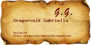 Gregorcsik Gabriella névjegykártya